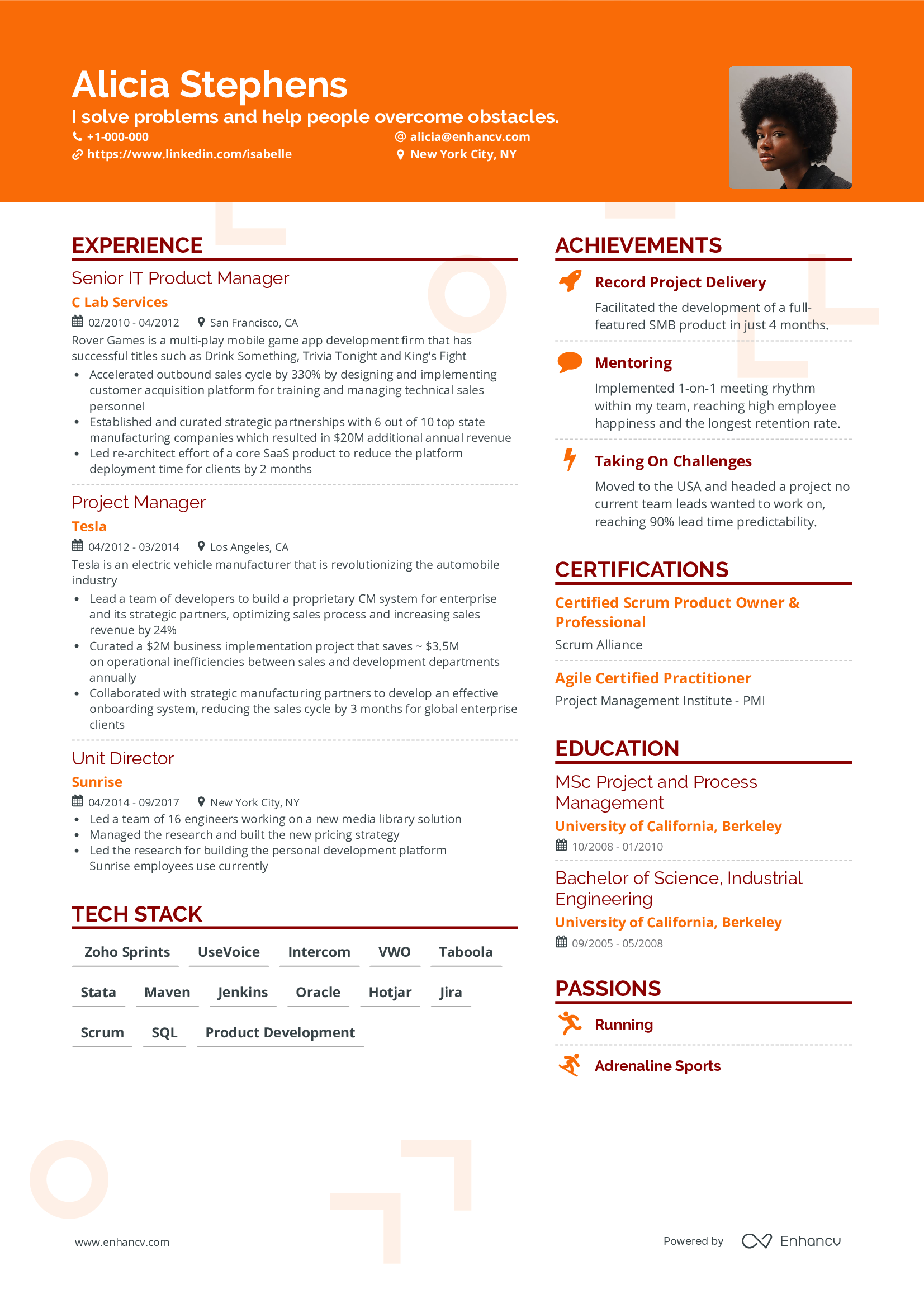 Creative Resume Templates For 2026 Fit On One Page PDF TXT