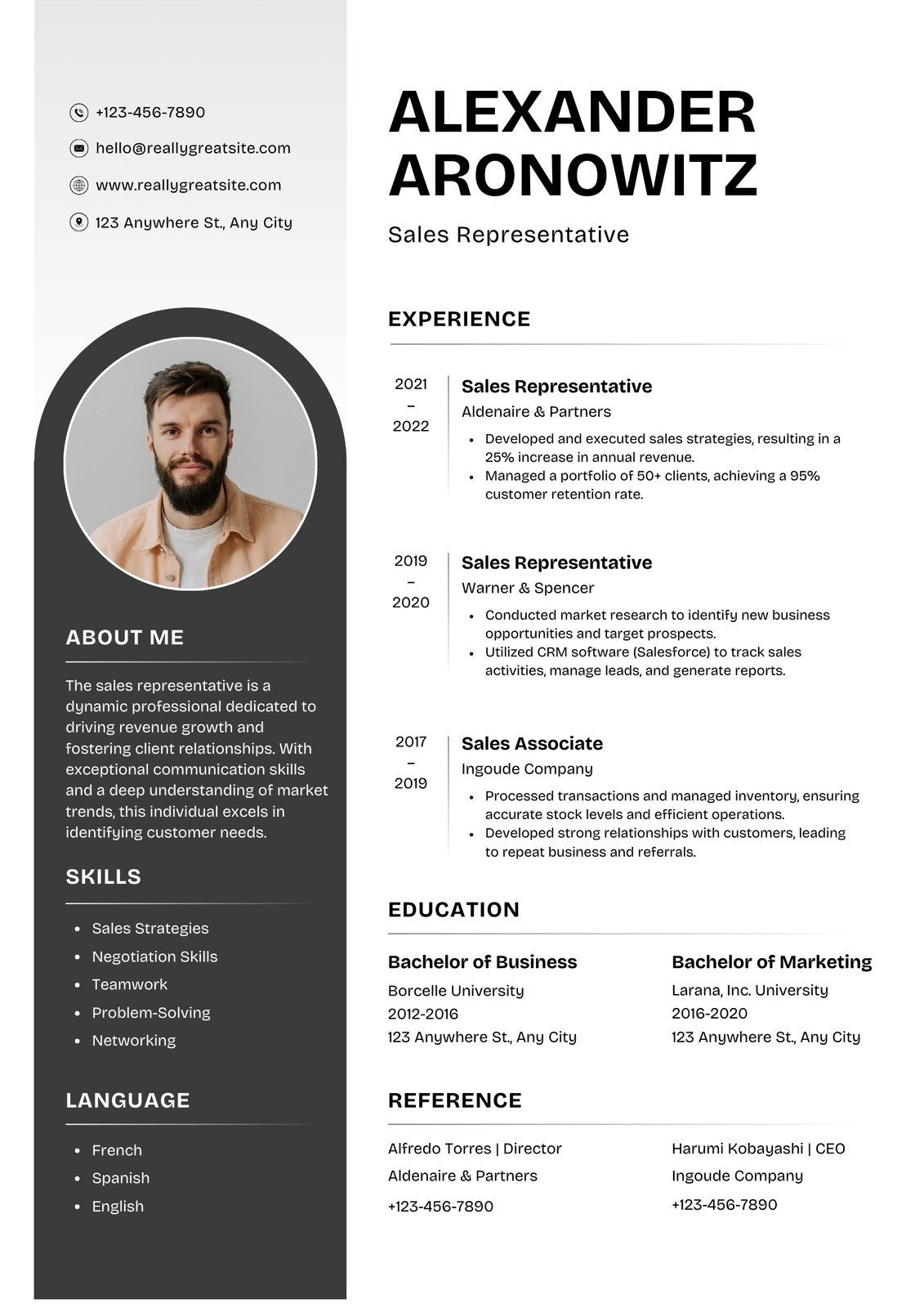 Customize 244 Sales Resume Templates Online Canva