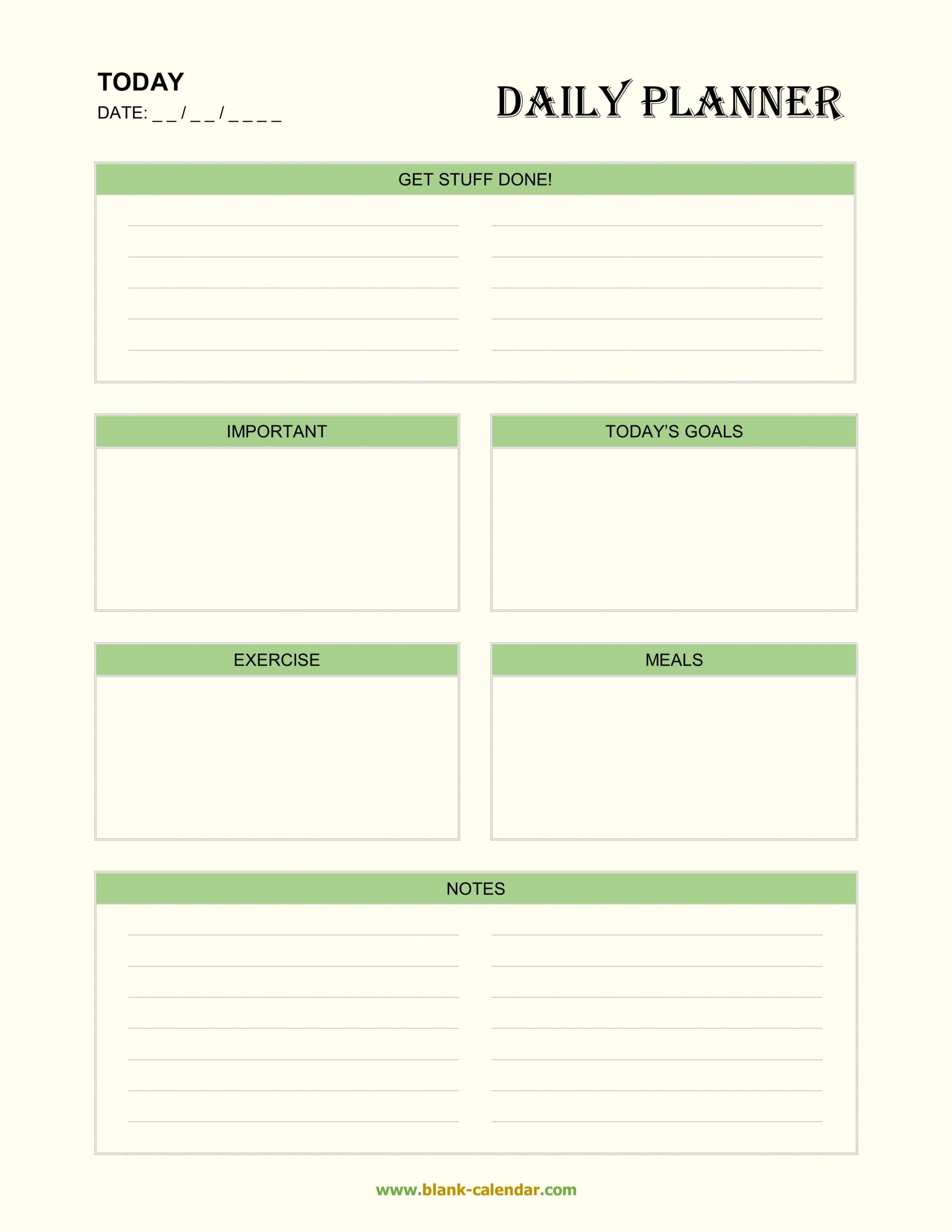 Daily Planner Templates WORD EXCEL PDF