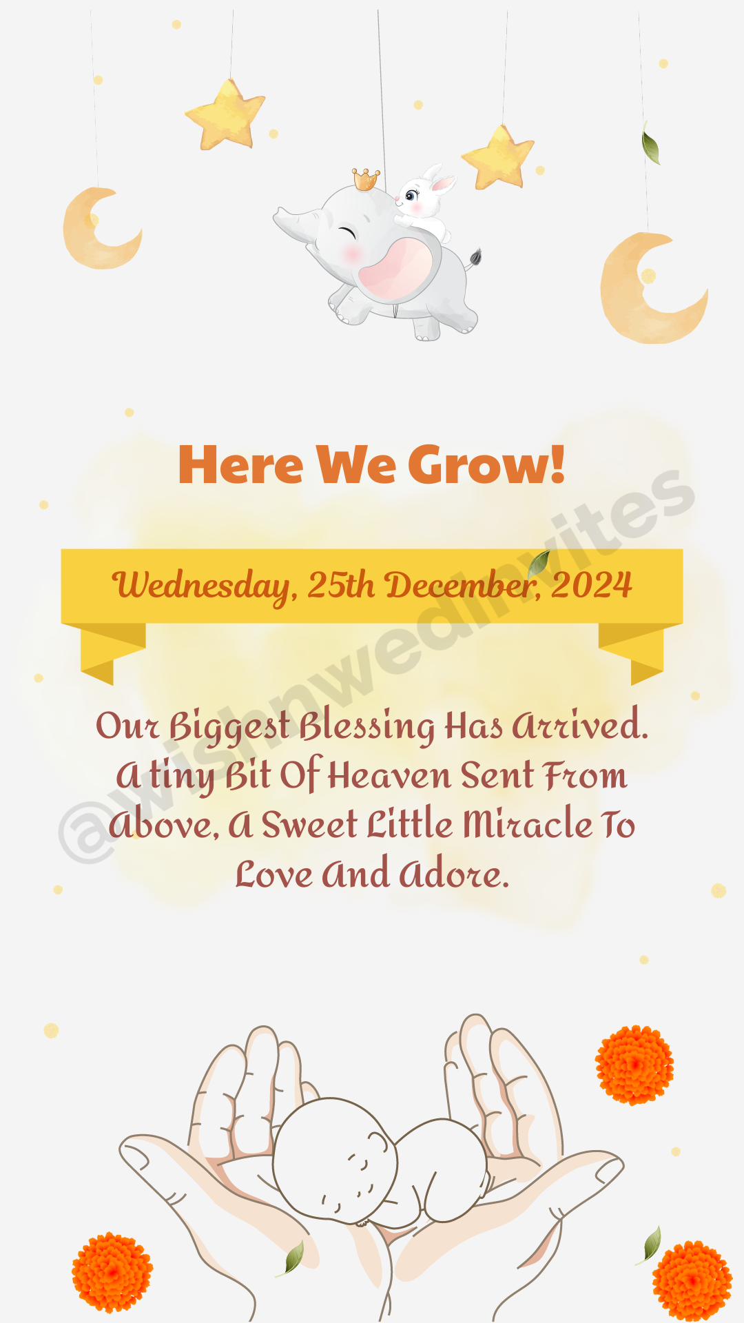 Editable Baby Birth Announcement Template Wish N Wed