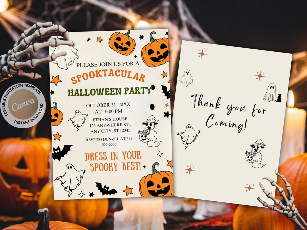 Editable Halloween Invitation Spooky Halloween Invitation Editable Party Invitation Template Halloween Party Invite Spooky Kid Costume Party Etsy New Zealand