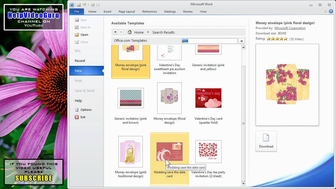 File New Templates Office Templates In Microsoft Word 1010 YouTube