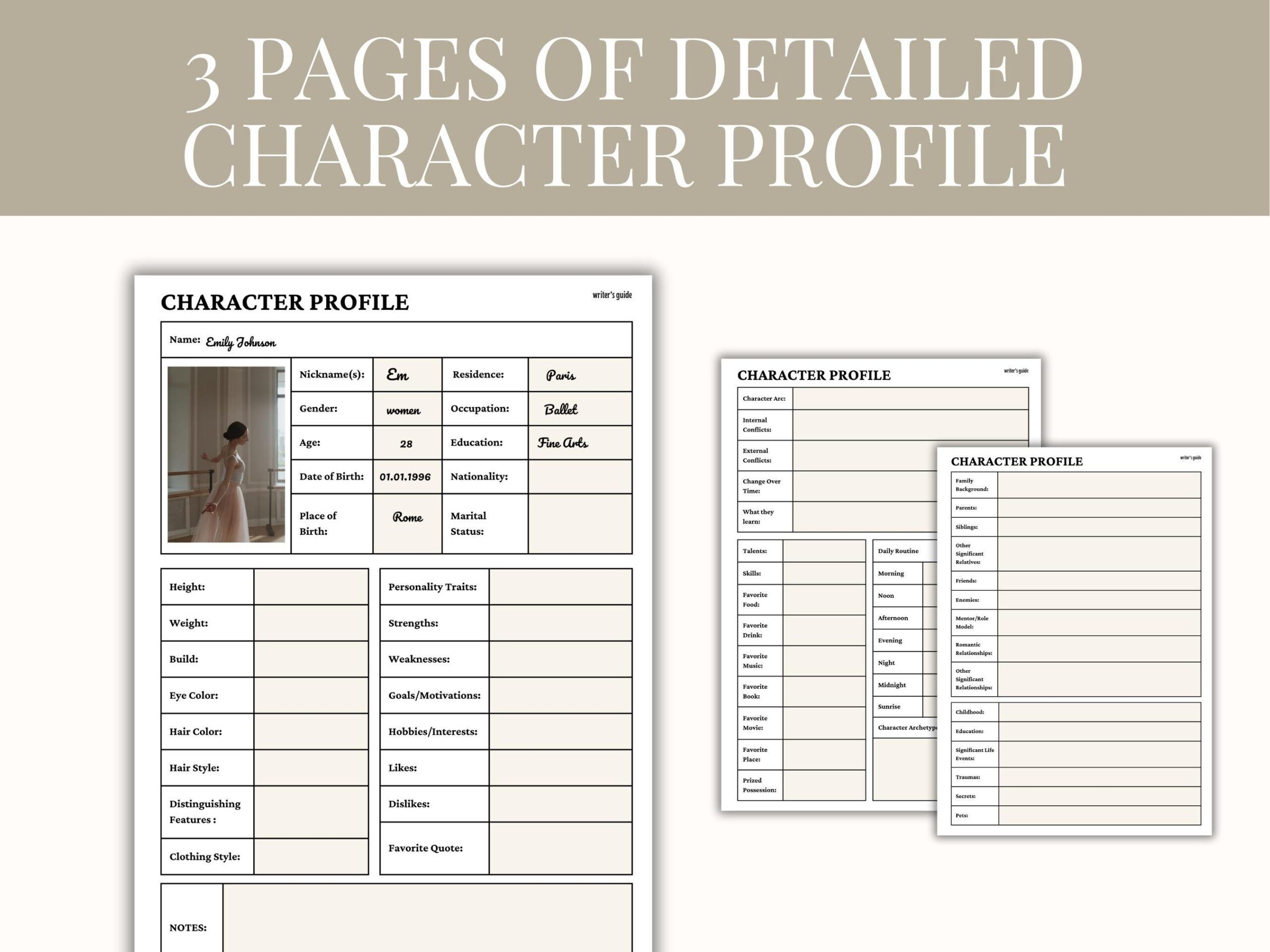 Fillable Character Profile Chart Novel Prep Workbook Character Workshop Sheet Book Writing Template Etsy