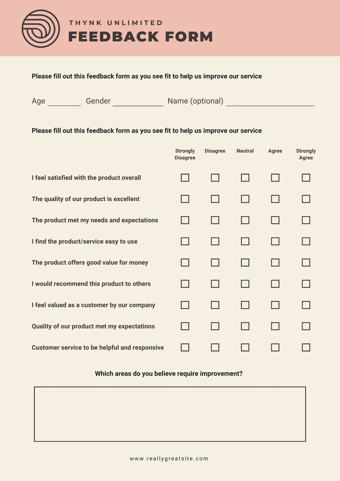 Free And Customizable Feedback Templates