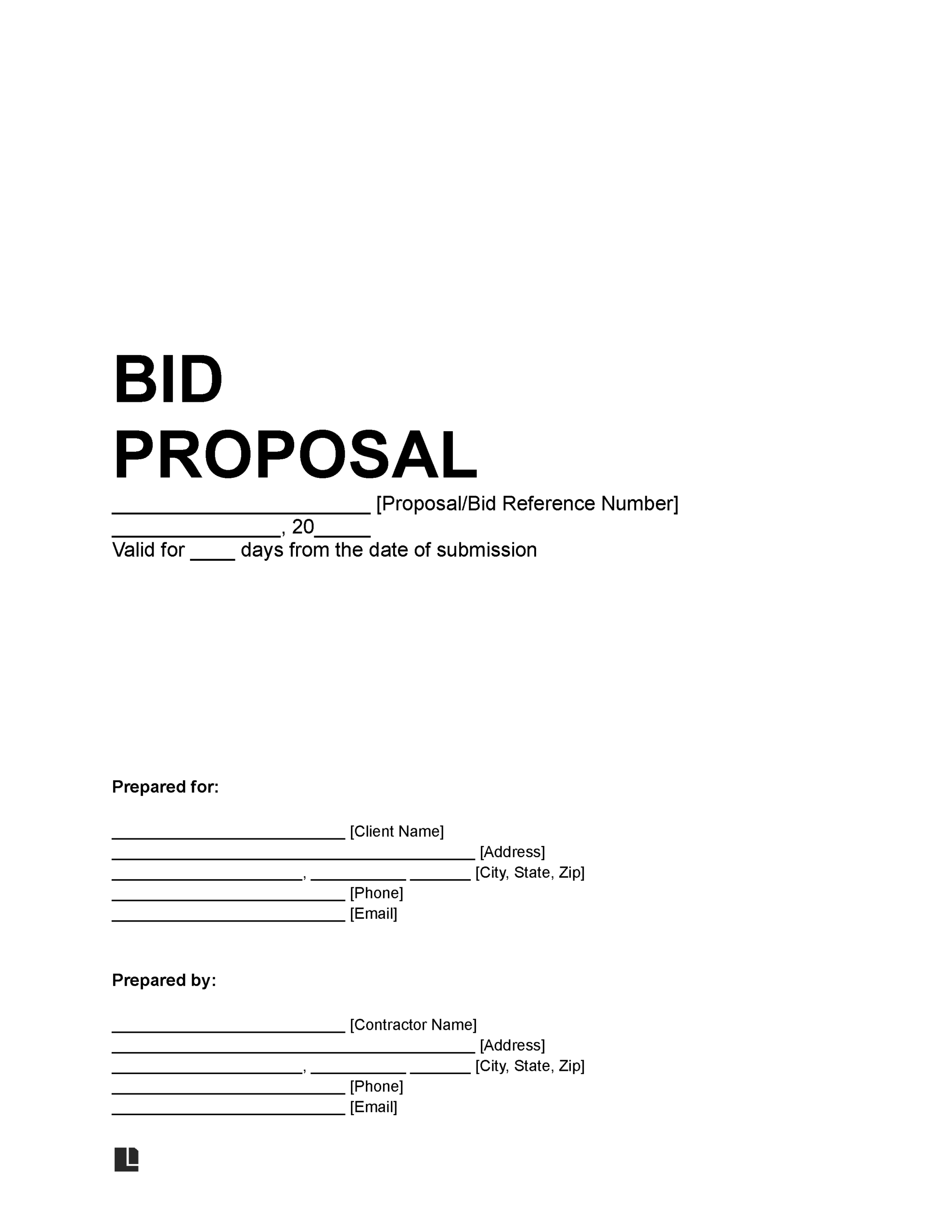 construction bid template construction bid template