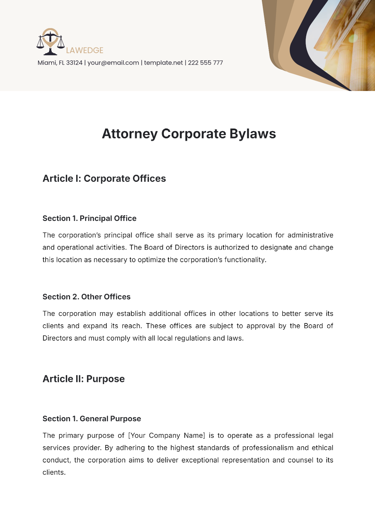 s corp bylaws template