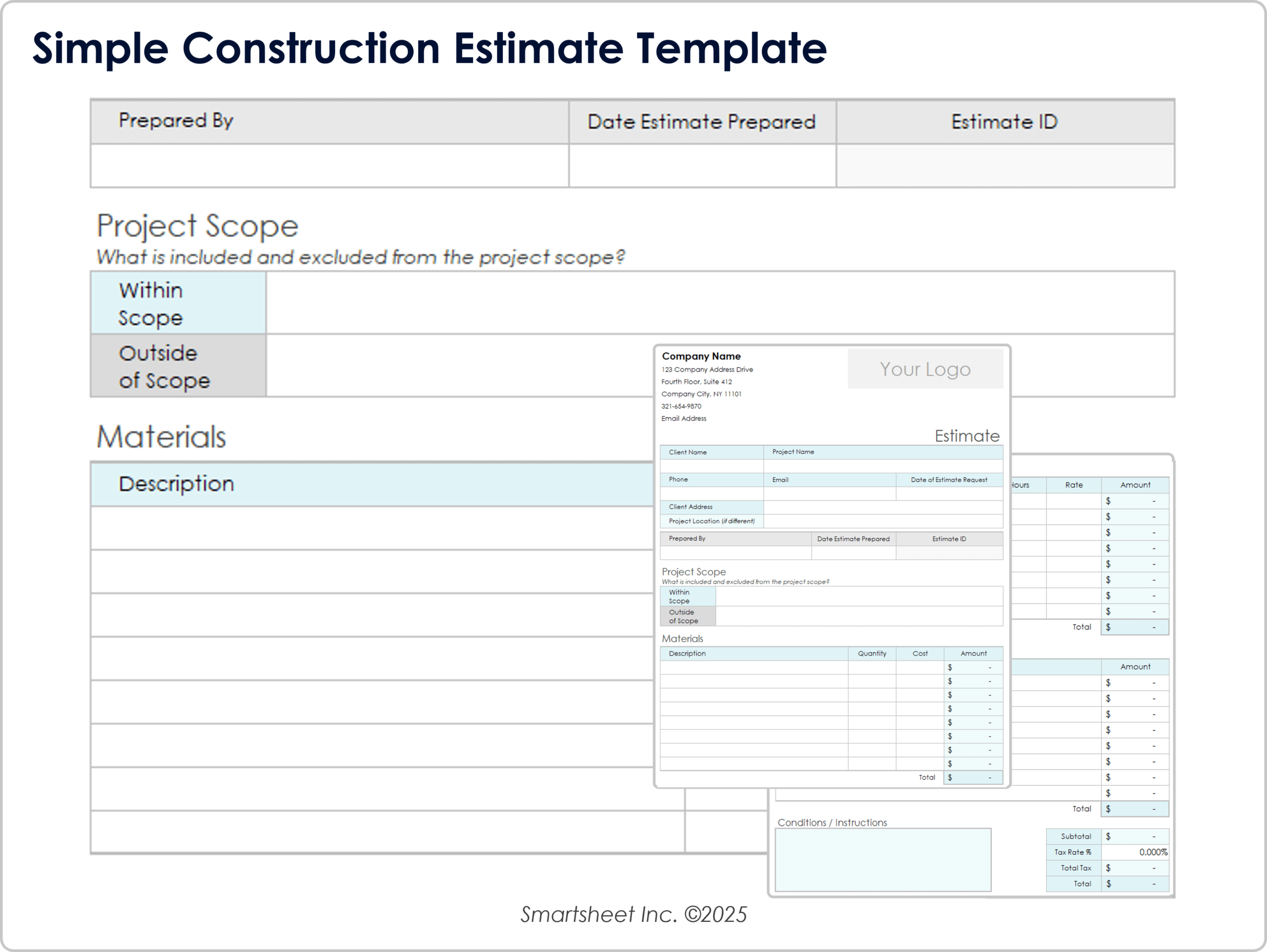 Free Construction Estimate Templates