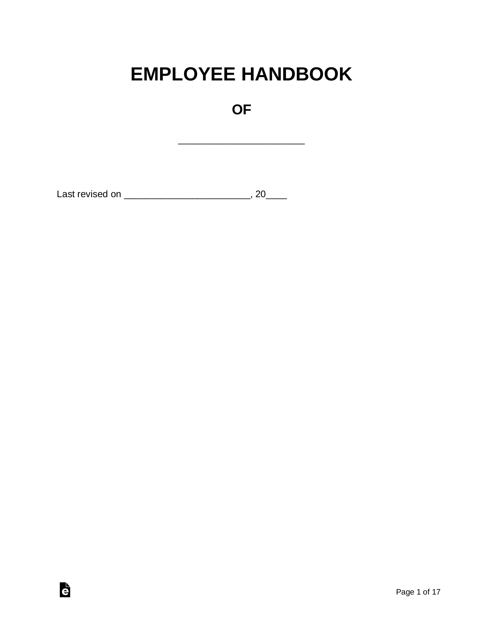 employee handbook templates employee handbook templates