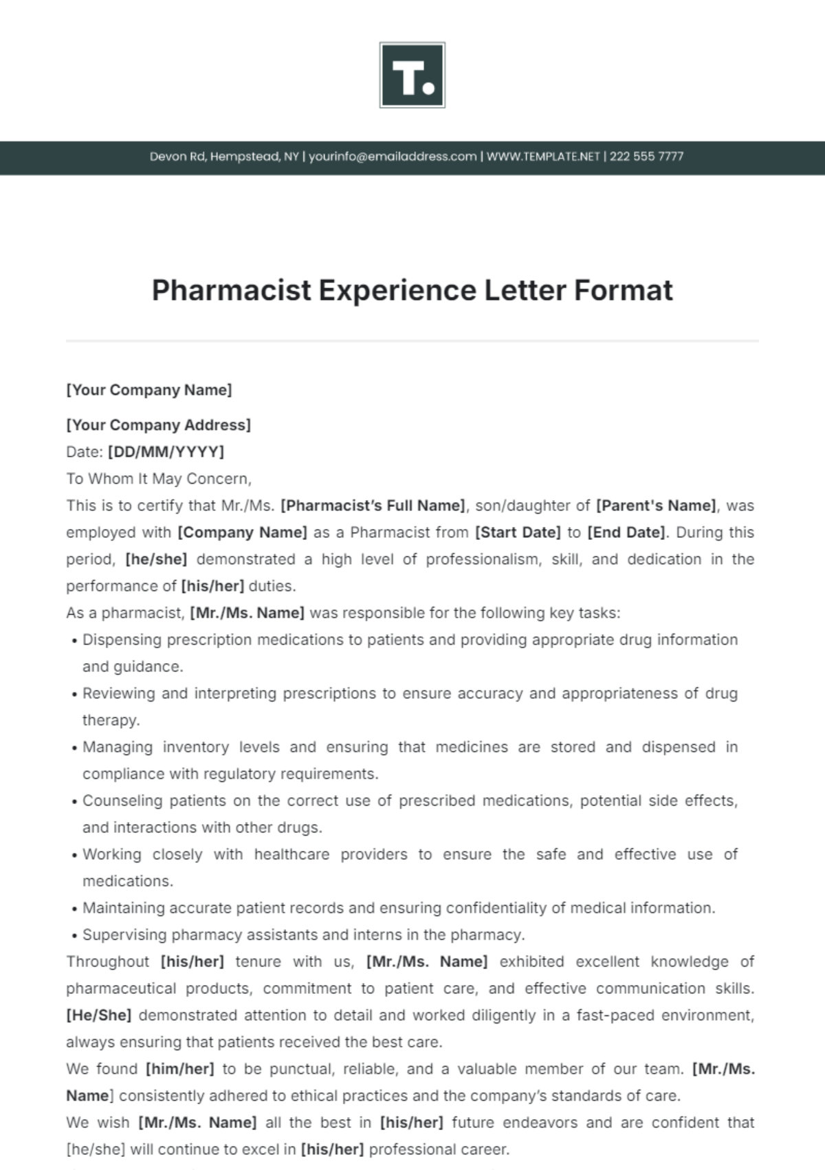 Free Experience Letter Templates Editable And Printable Free Experience Letter Templates Editable And Printable