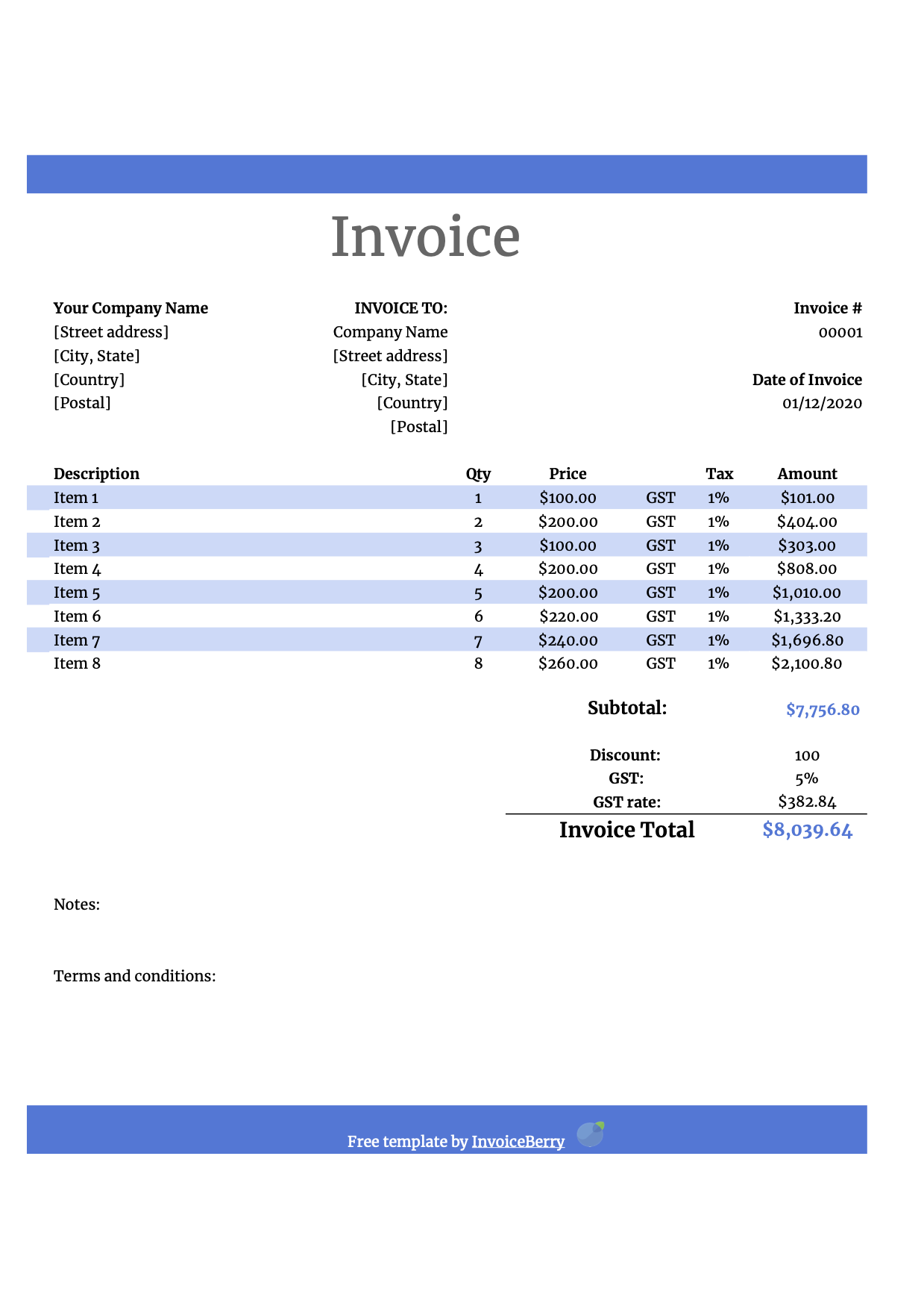 Free Google Drive Invoice Templates Blank Docs Sheets Invoices InvoiceBerry