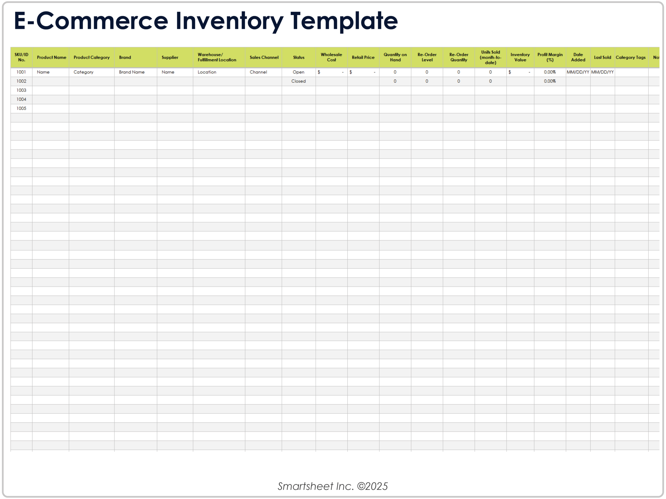 inventory sheet template inventory sheet template