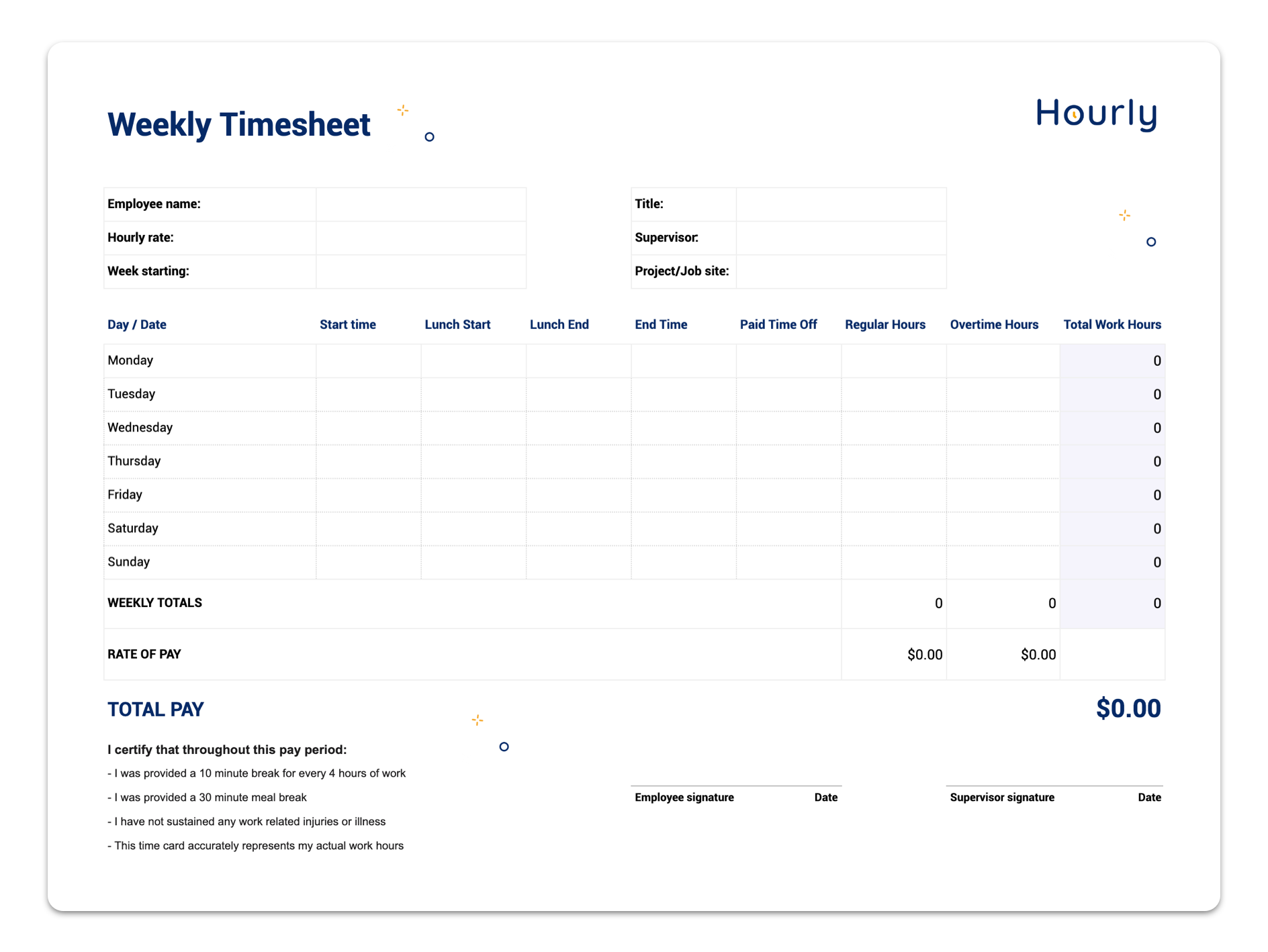 Free Google Sheets Timesheet Templates You Can Use Today Hourly Inc 