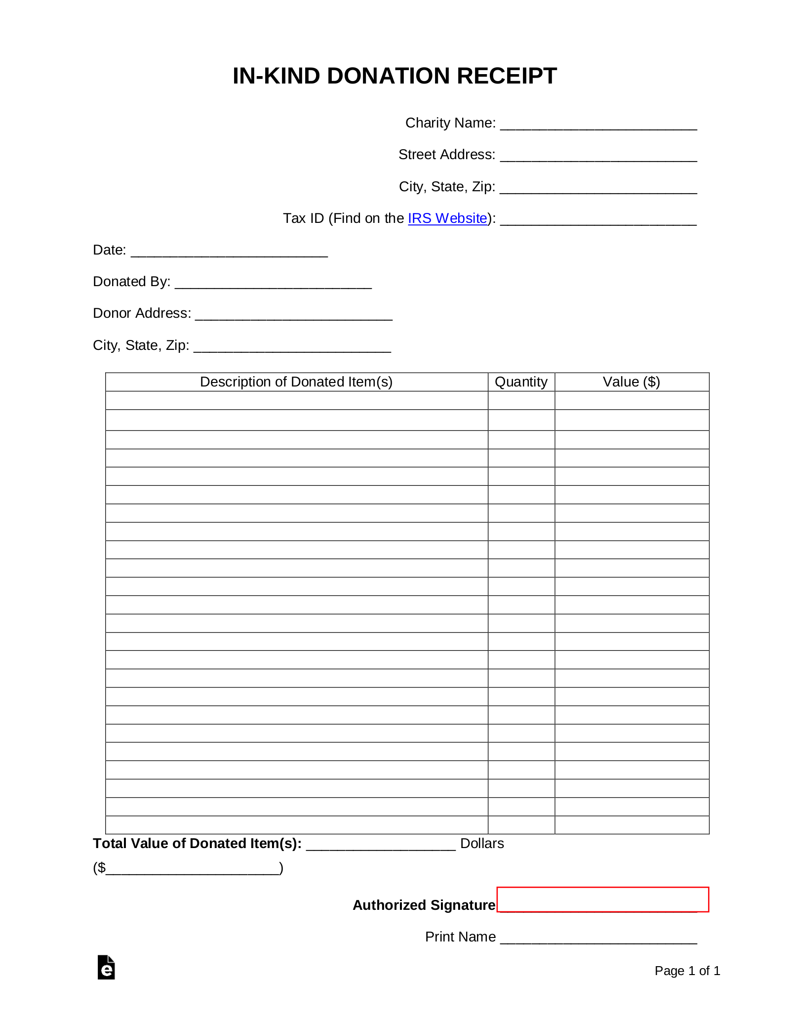 donation receipt template doc
