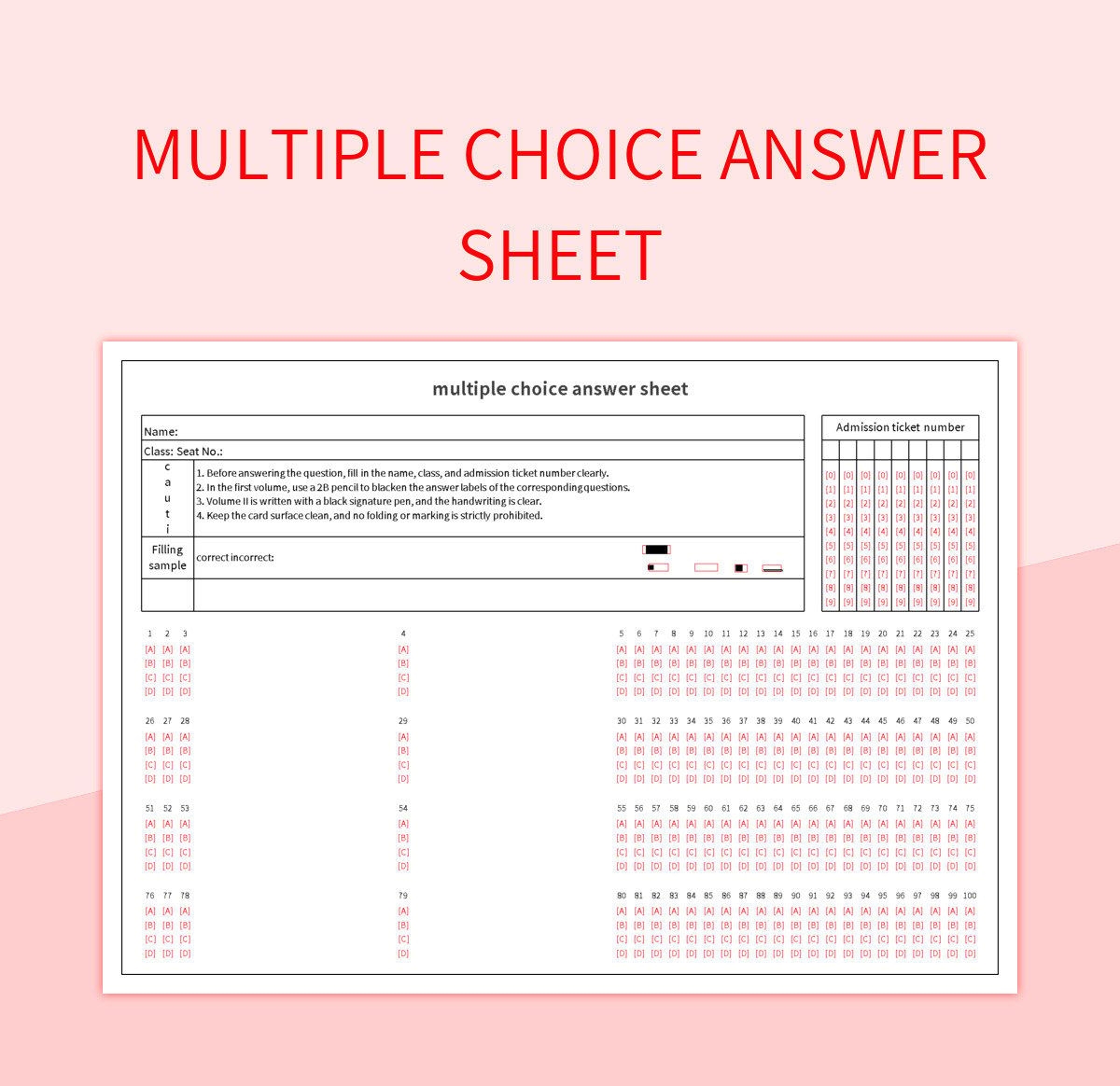 multiple choice template