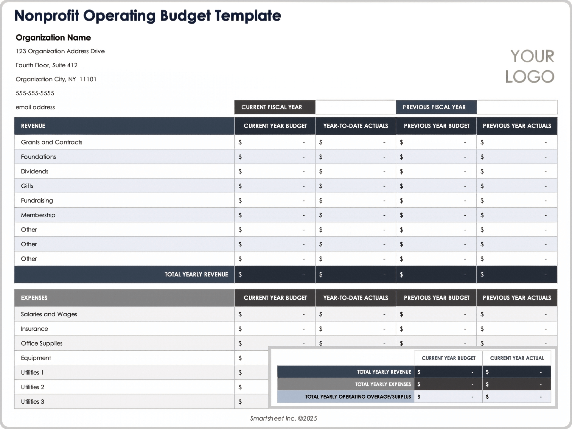 Free Nonprofit Budget Templates