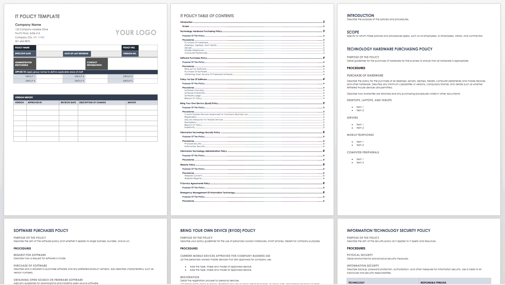 company policy template