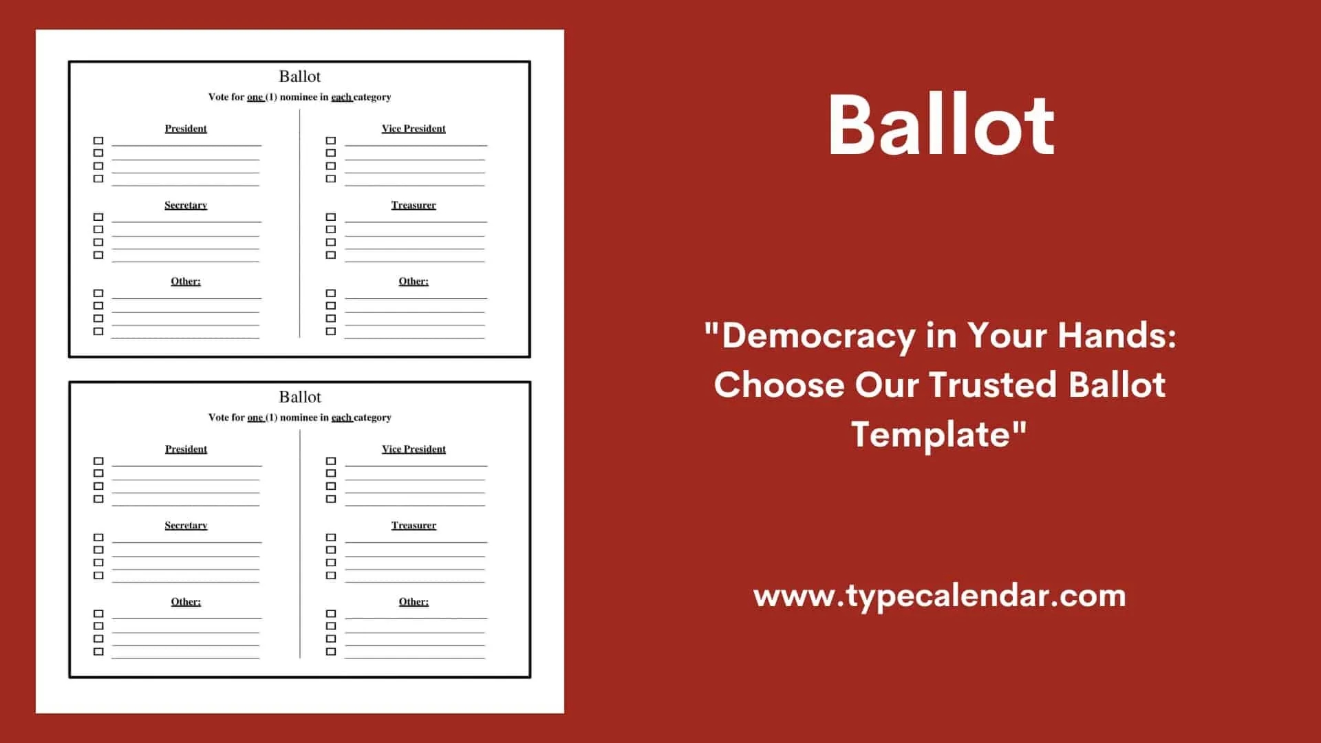 Free Printable Ballot Templates Word PDF Sample Voting