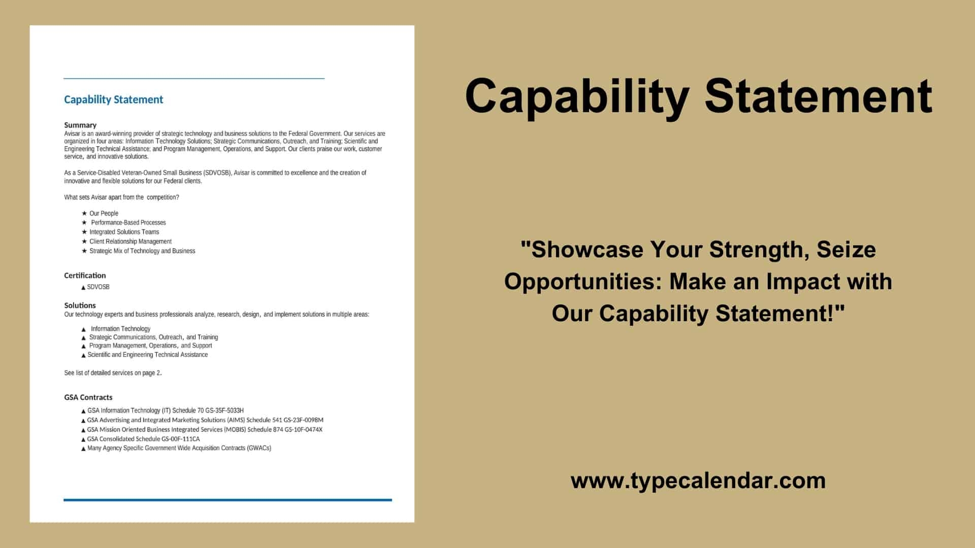 Free Printable Capability Statement Templates PDF Word 