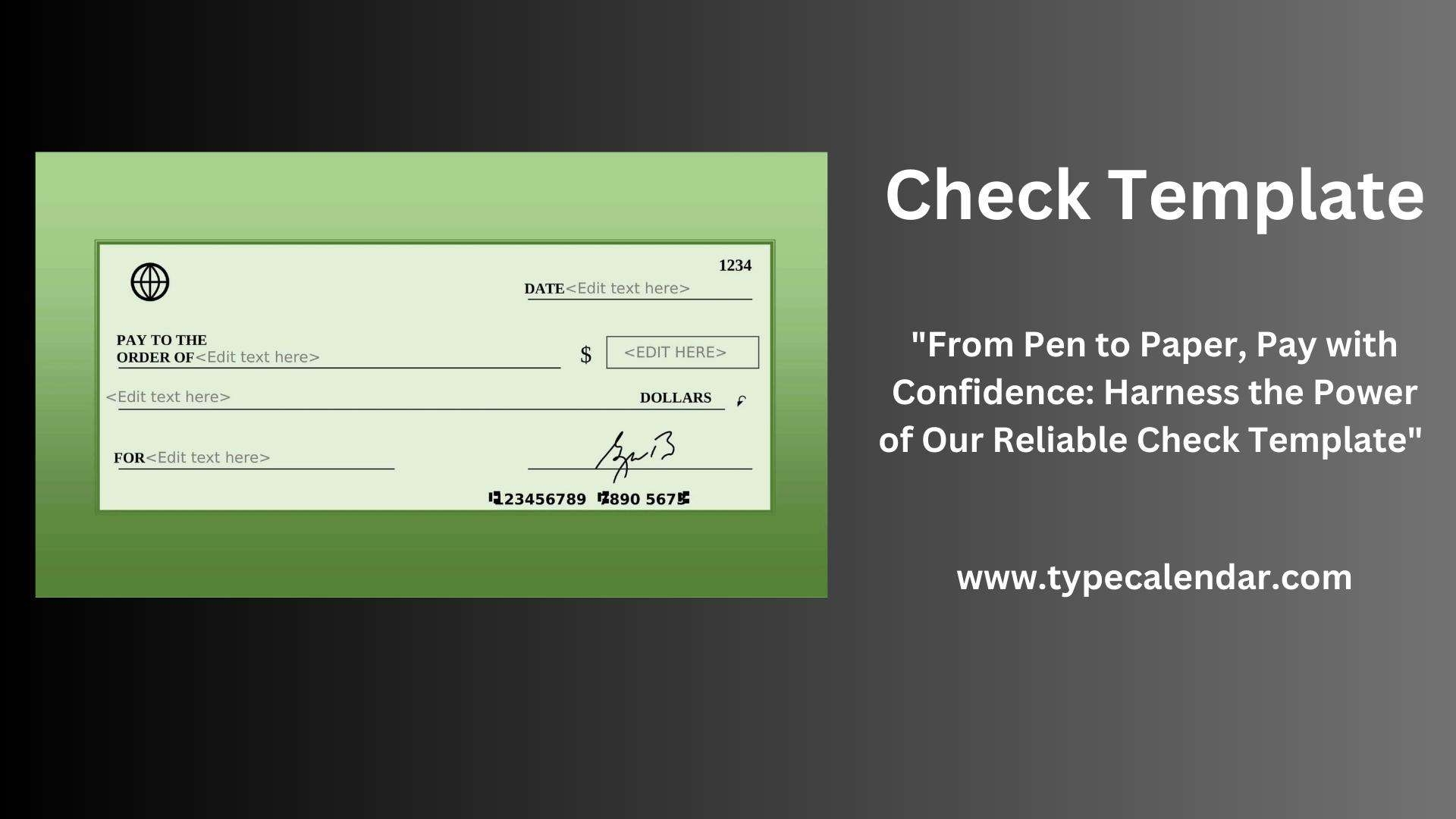 Free Printable Check Template Example Layout Excel PDF