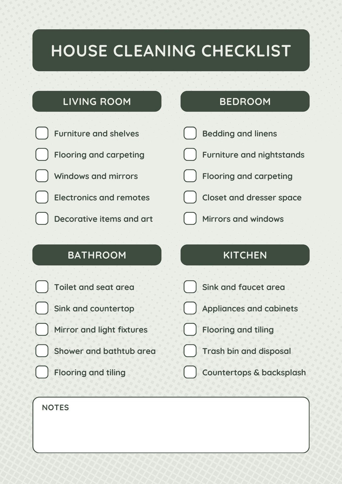 Free Printable Cleaning Checklist Templates Canva