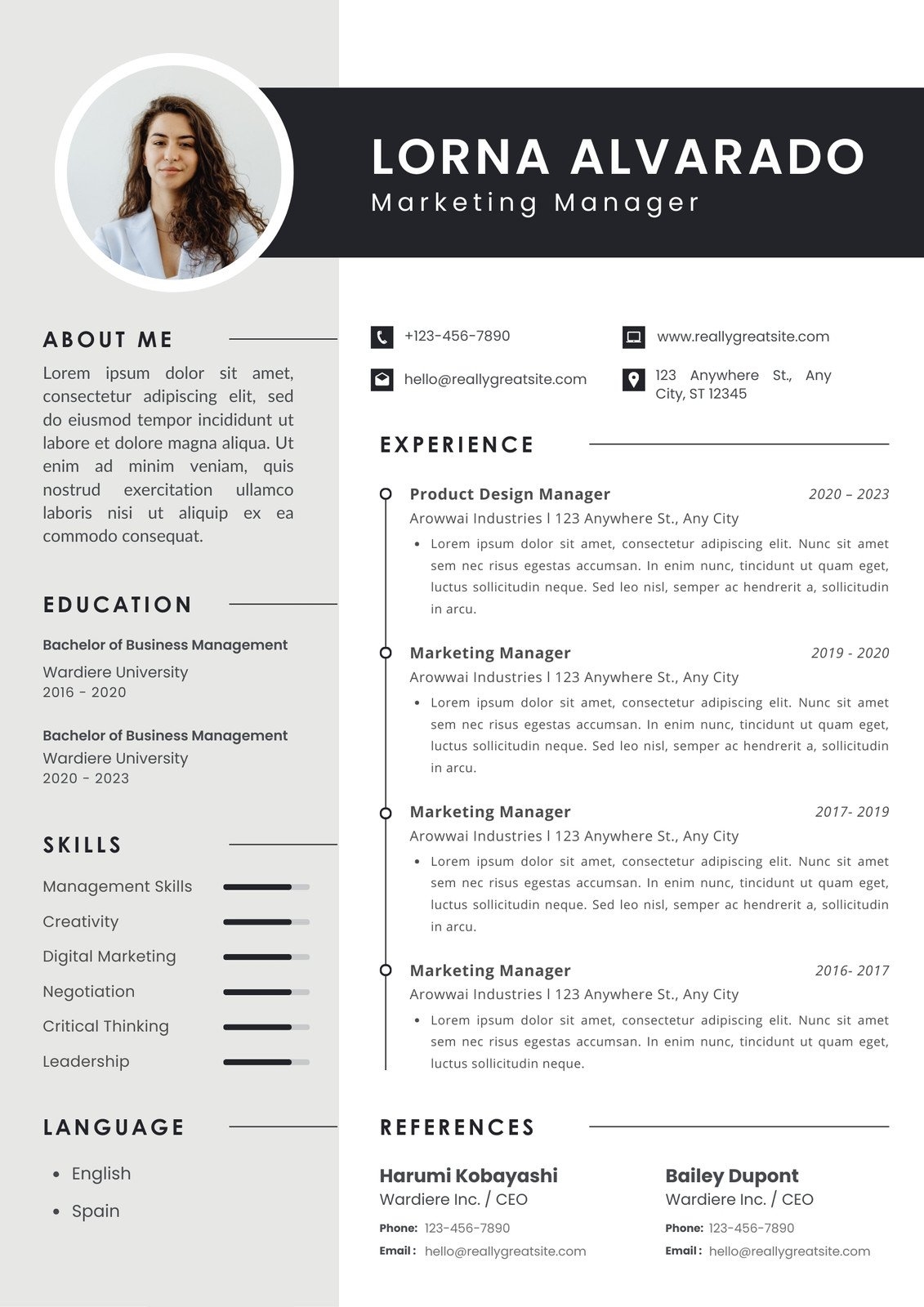 Free Printable Customizable Creative Resume Templates Canva