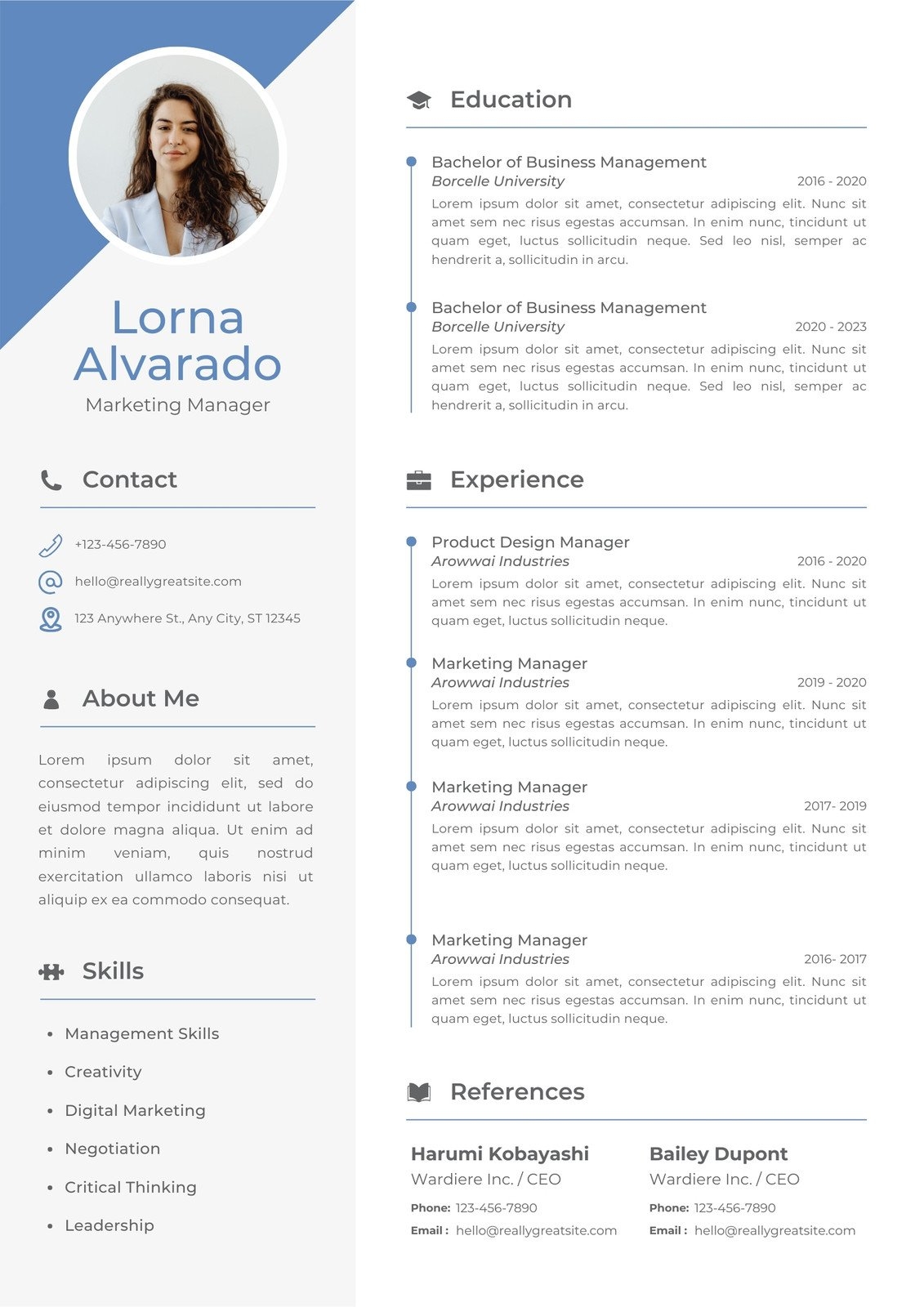 Free Printable Customizable Creative Resume Templates Canva