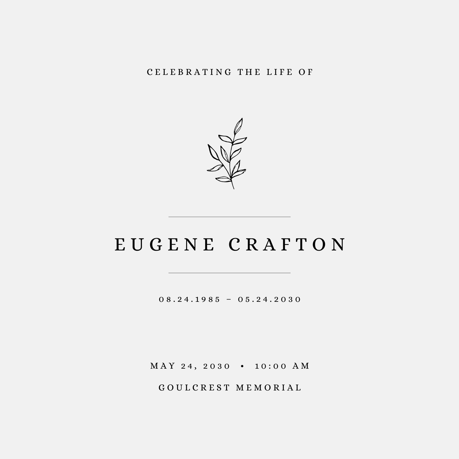 Free Printable Customizable Funeral Invitation Templates Canva Free Printable Customizable Funeral Invitation Templates Canva