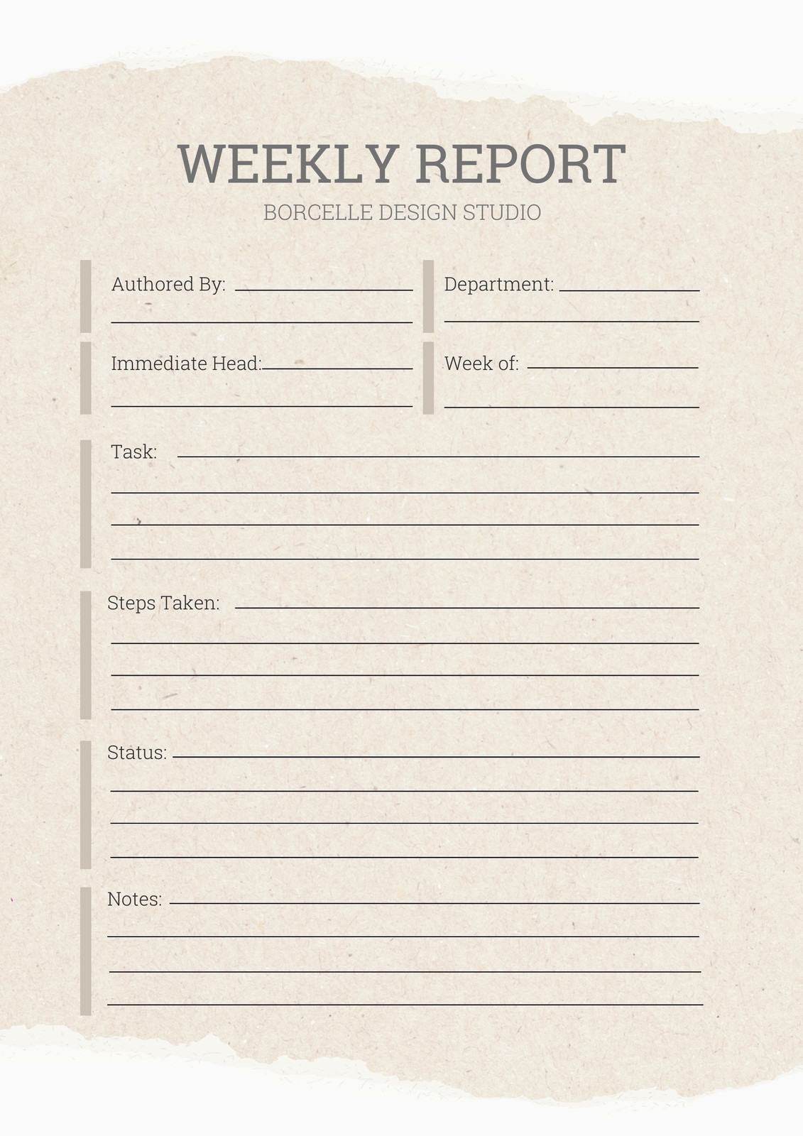 weekly report template
