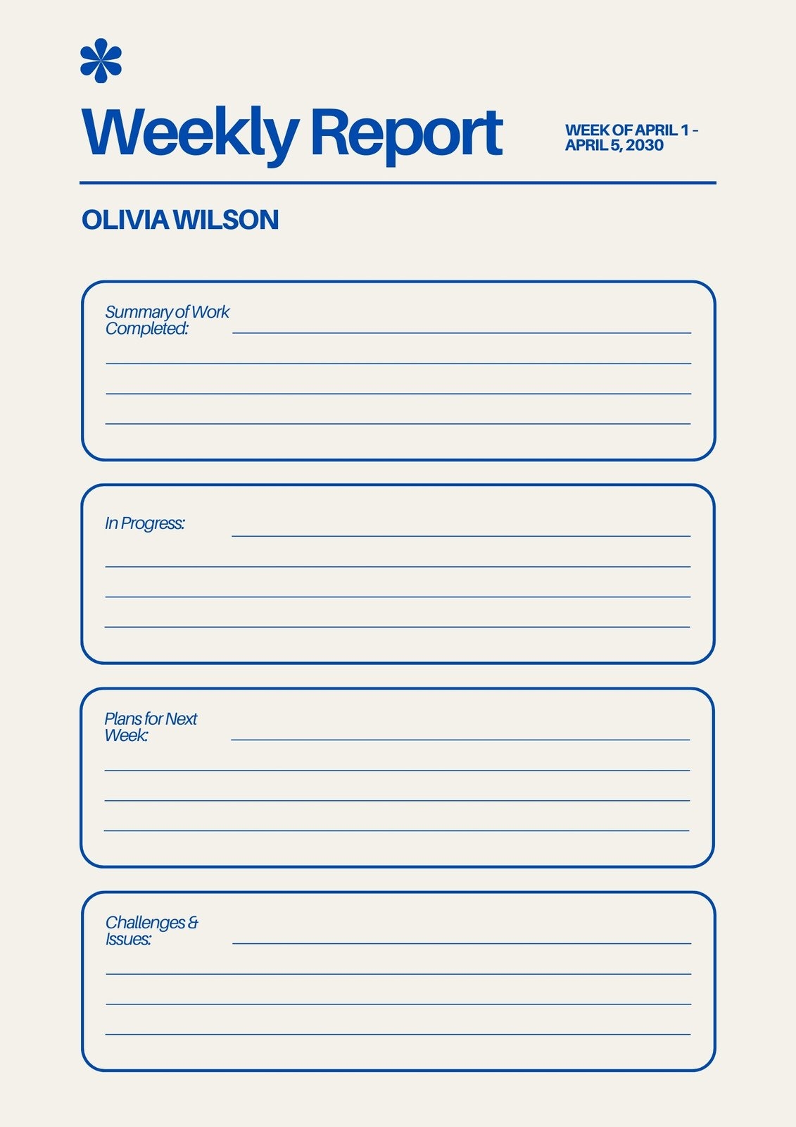 Free Printable Customizable Weekly Report Templates Canva