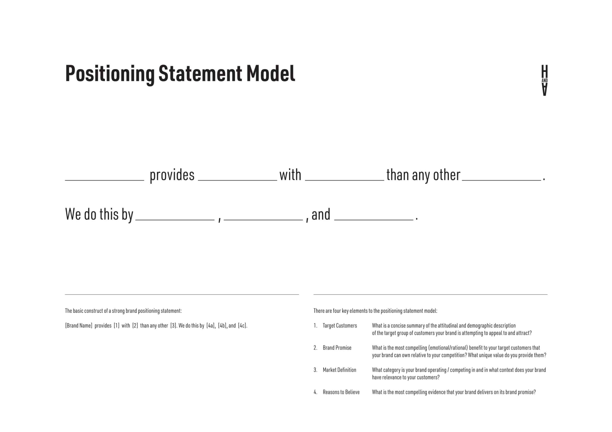 Free Printable Positioning Statement Templates Example Word