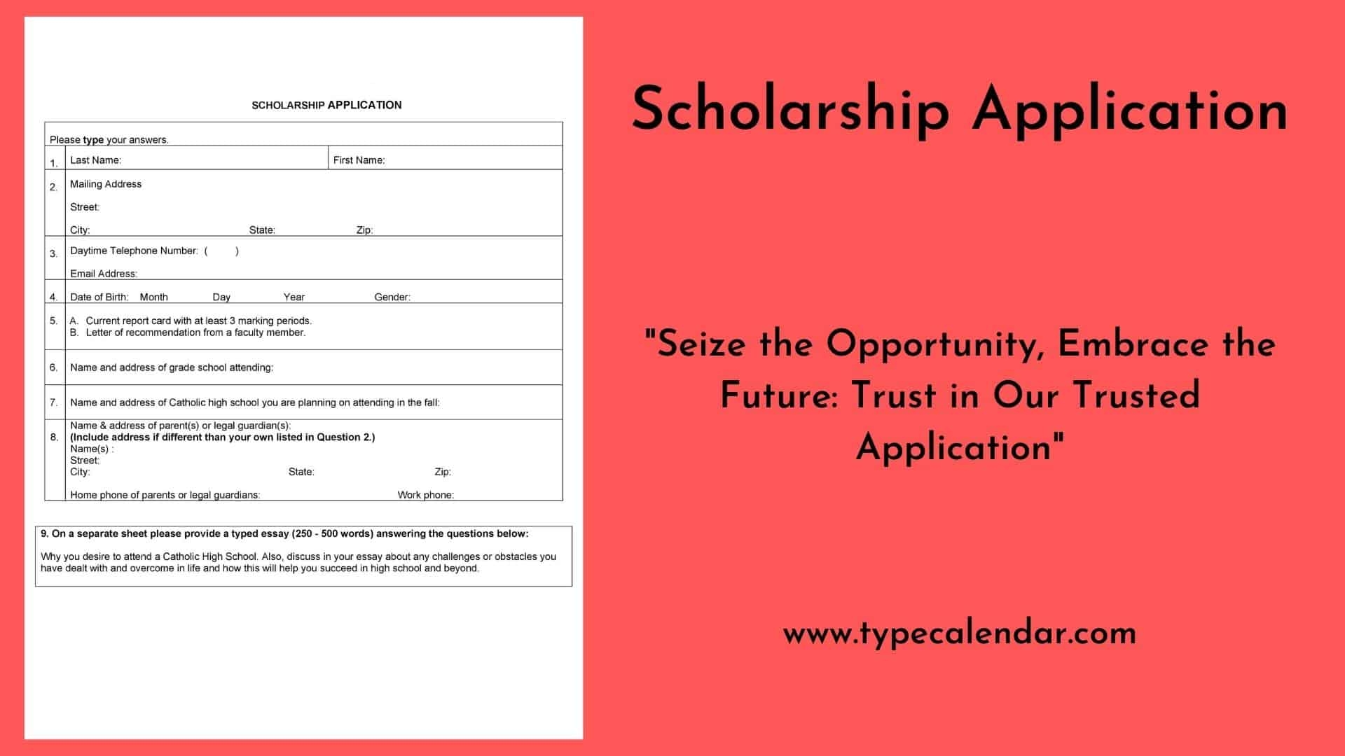 Free Printable Scholarship Application Templates PDF Word Free Printable Scholarship Application Templates PDF Word