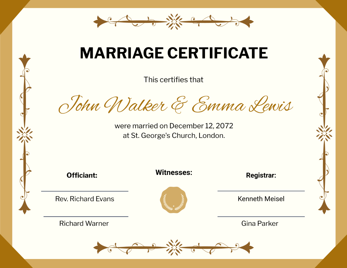 Free Simple Marriage Certificate Template To Edit Online Free Simple Marriage Certificate Template To Edit Online