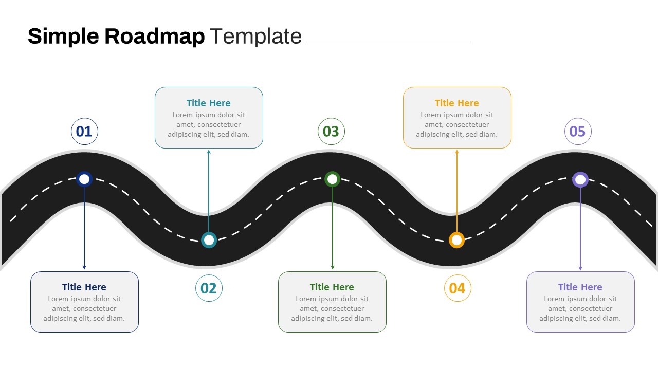 Free Simple Roadmap PowerPoint Template And Google Slides SlideKit