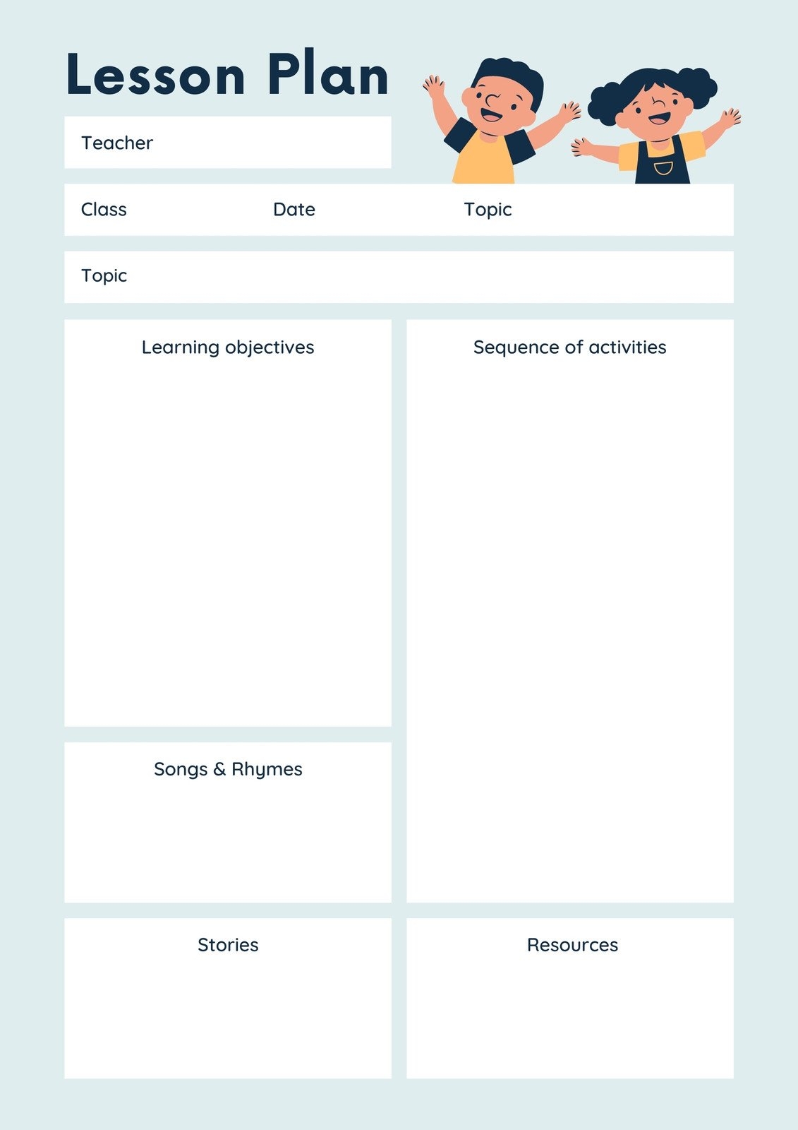 free lesson plan templates