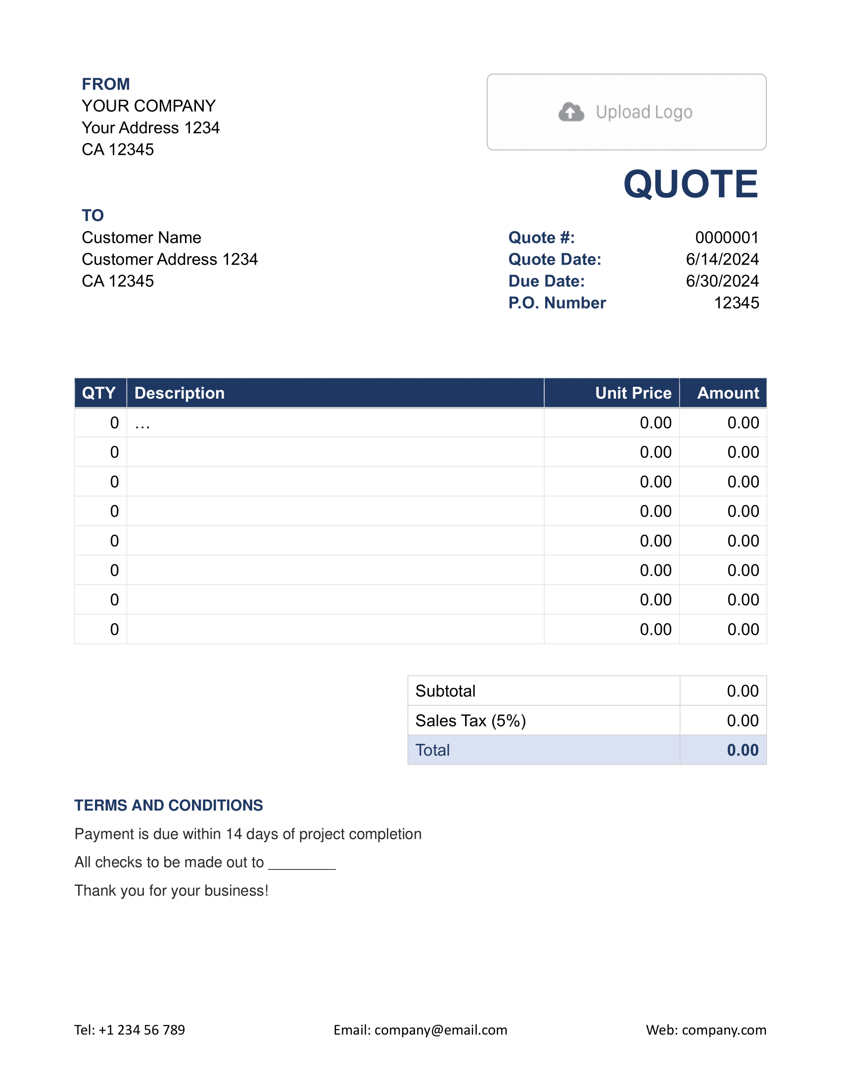 Free Word Quote Template Docelf