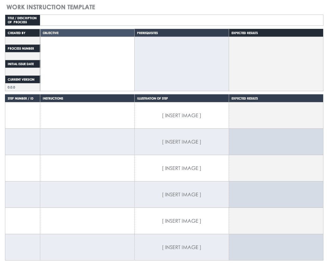 Free Work Instruction Templates Smartsheet Free Work Instruction Templates Smartsheet