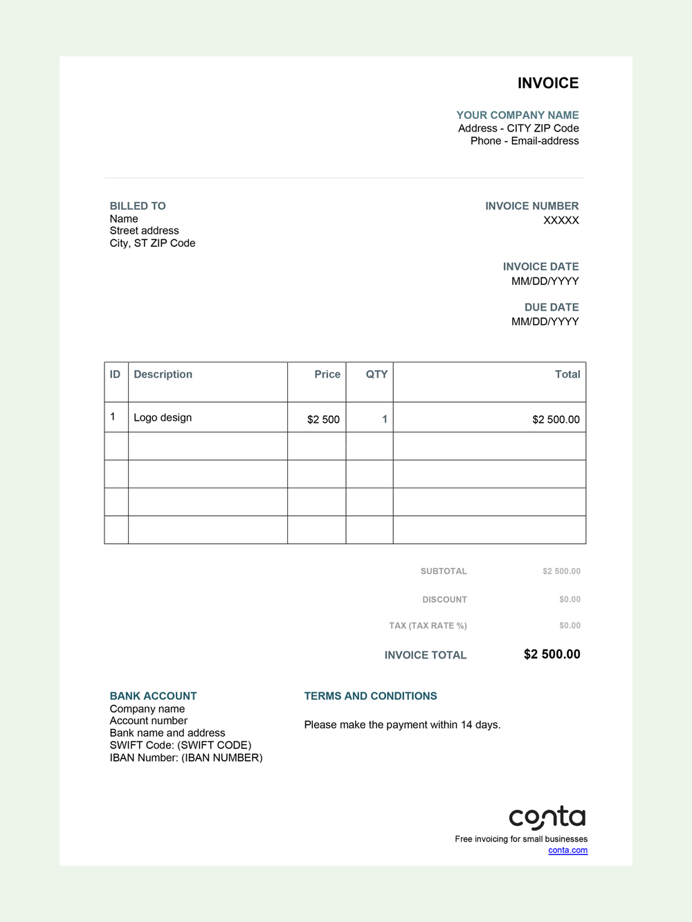 Google Docs Invoice Template Google Sheets Bill Format Australia