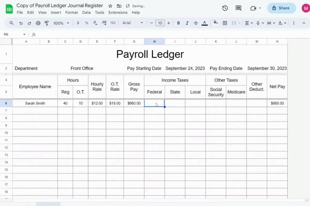 Google Sheets Payroll Ledger With Deductions Text Fillable Text Editable Spreadsheet Form With Automated Calculations Etsy Israel