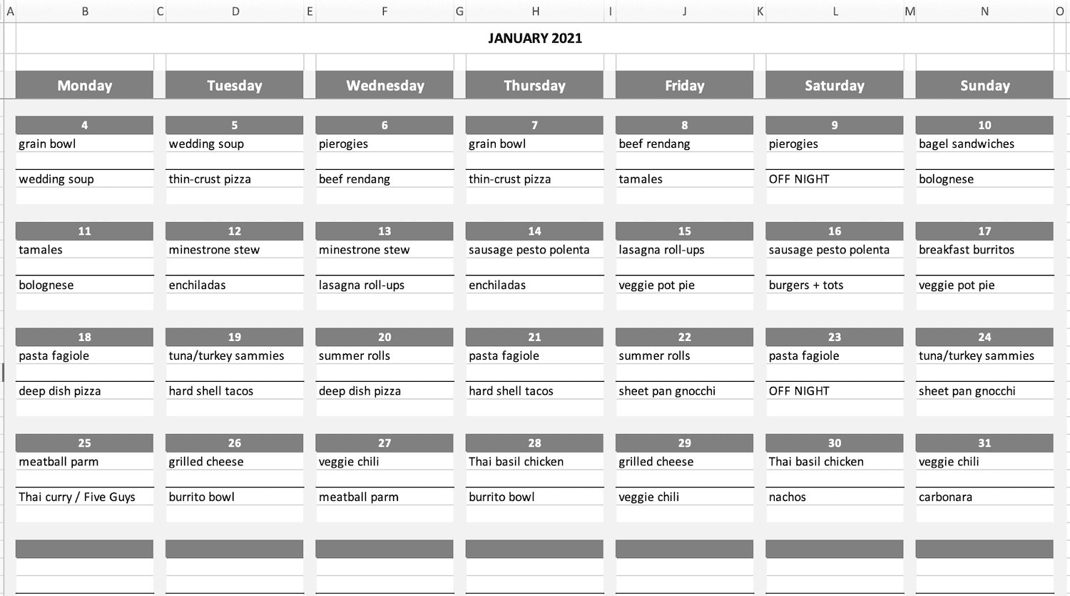 How To Build A Monthly Meal Plan Good Food Stories