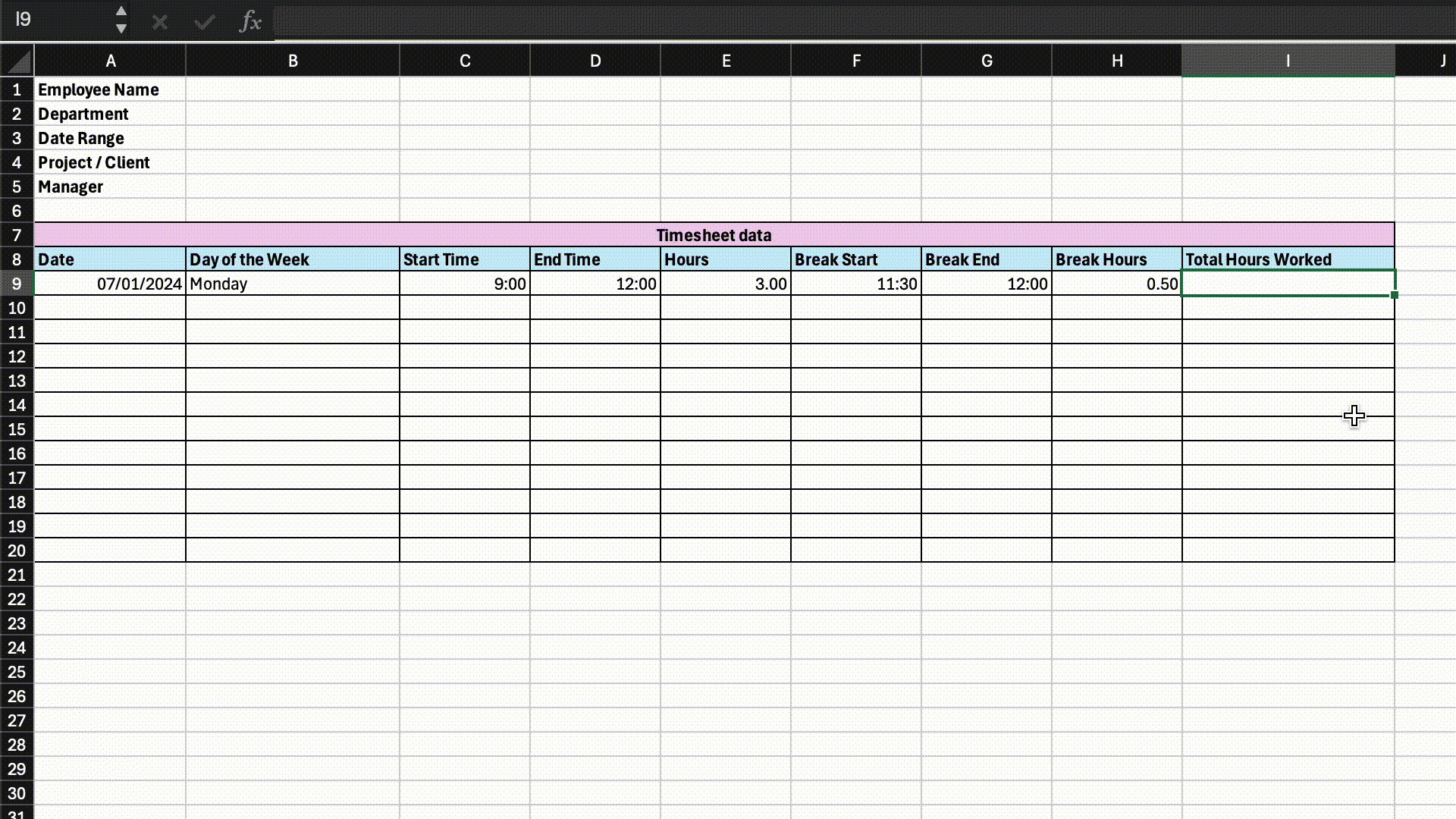 How To Create A Timesheet In Excel Free Template Included 