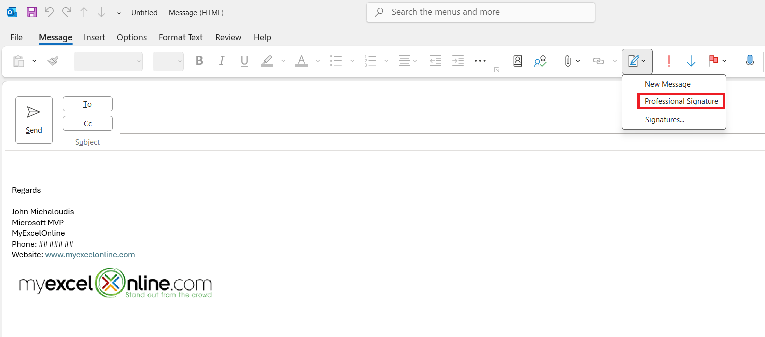 How To Create Email Signature Templates For Outlook MyExcelOnline