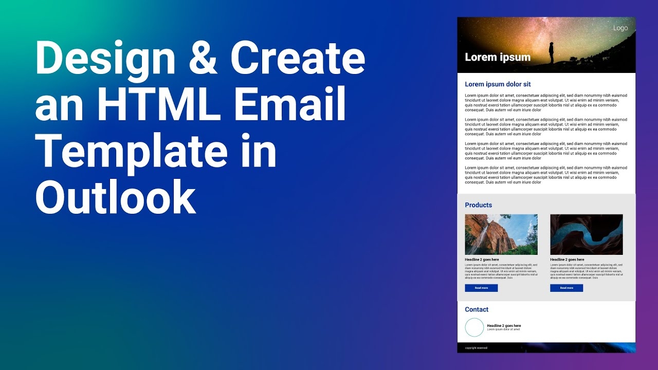 How To Design Create An HTML Email Template In Outlook YouTube