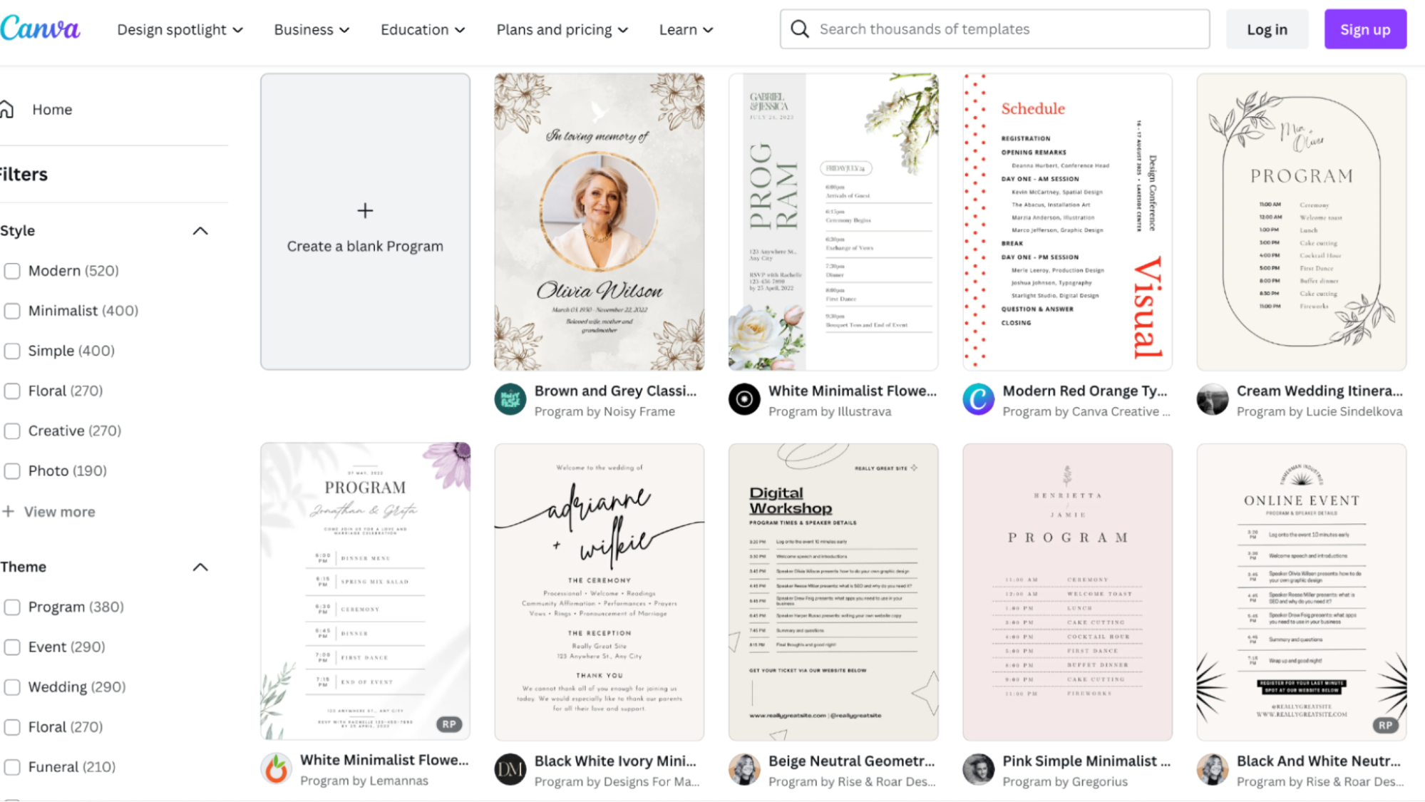 event program template event program template
