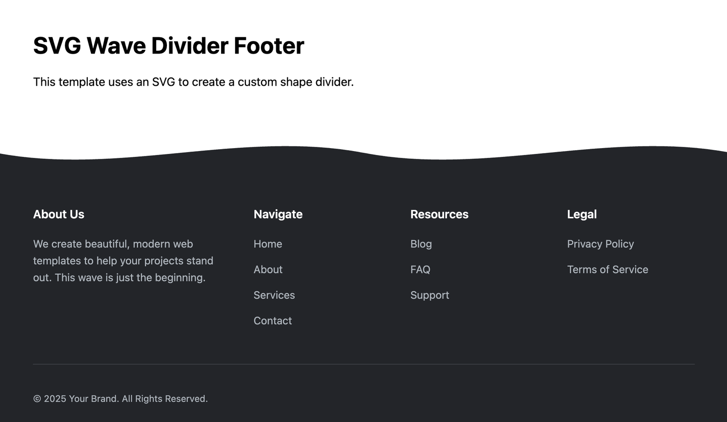 HTML Footer Templates HTML Footer Templates