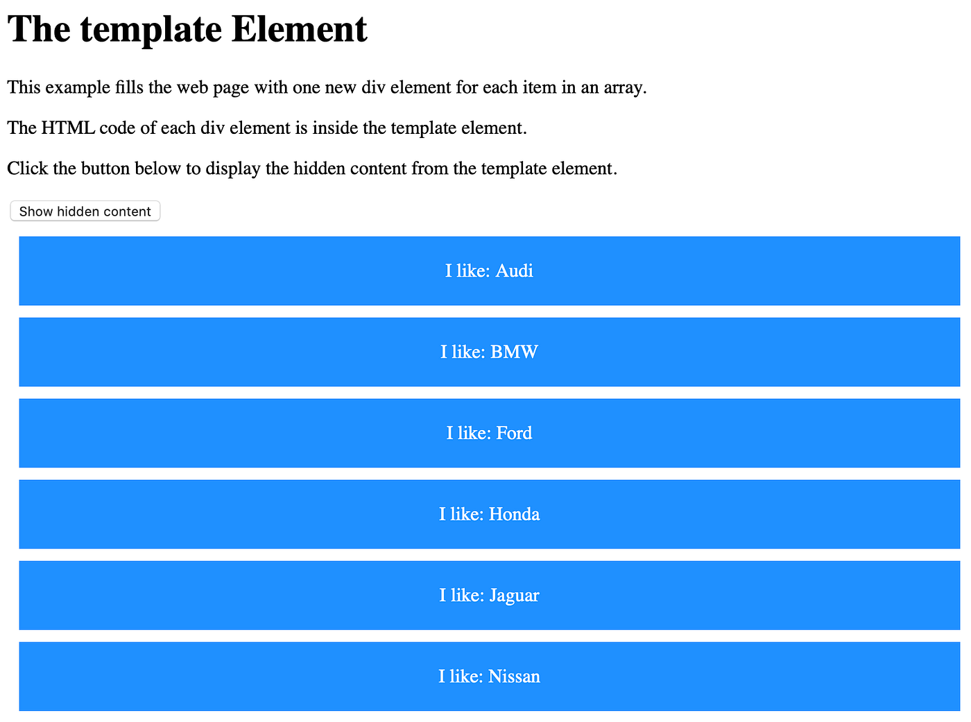 html template tag