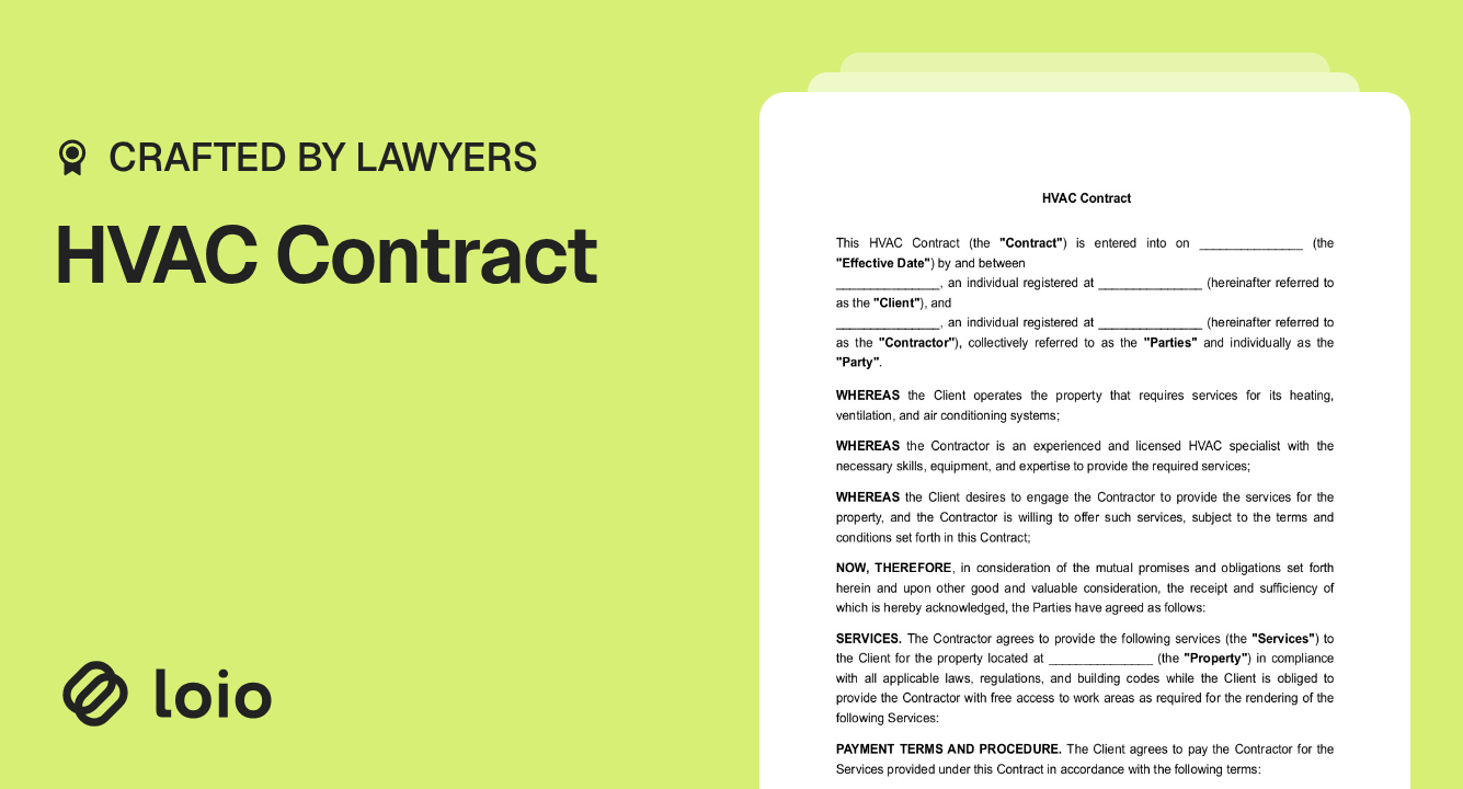 hvac contract template