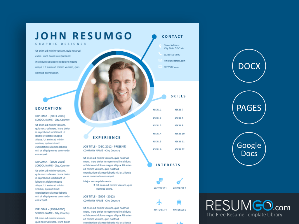 IRIS Blue Creative Resume Template ResumGO