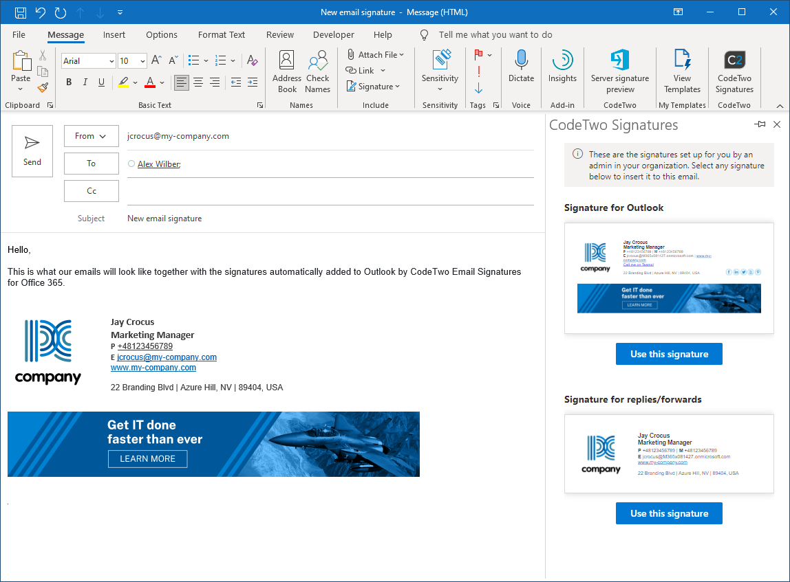 outlook email signature template