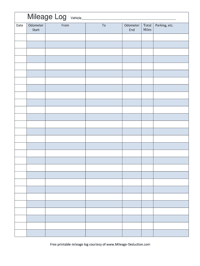 Mileage Log Form Blank Fillable Template Fill Out Print Download PDF PdfFiller