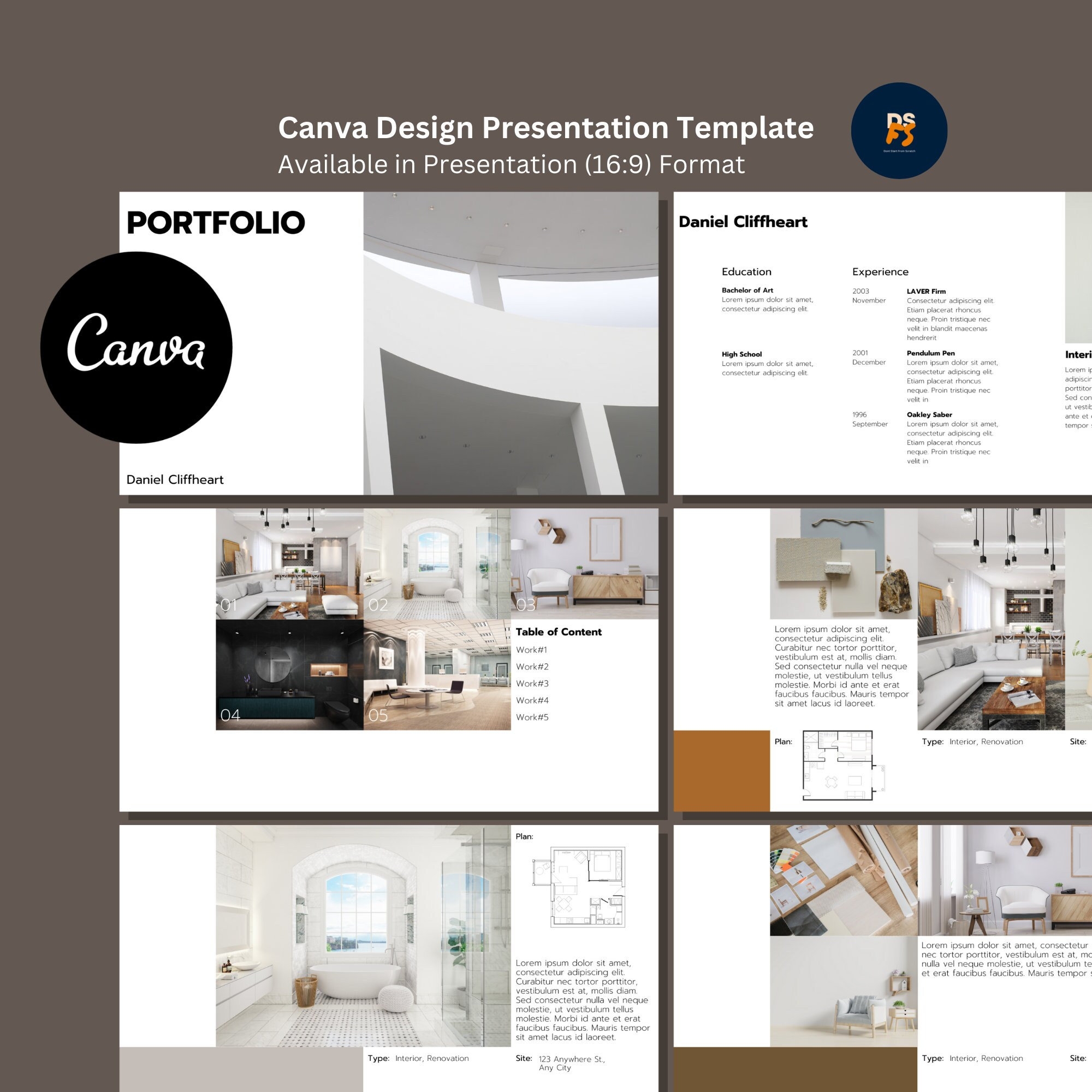 Modern Architecture Portfolio Template Canva Minimal Clean Etsy Modern Architecture Portfolio Template Canva Minimal Clean Etsy